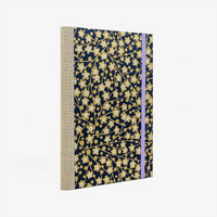 Skizzenbuch-A5-mit-Goldschnitt-cover-chiyogami-Papier-160-Seiten-Motiv-Floral-Bluetenpattern-gold-auf-Schwarz-seitlich-von-hinten