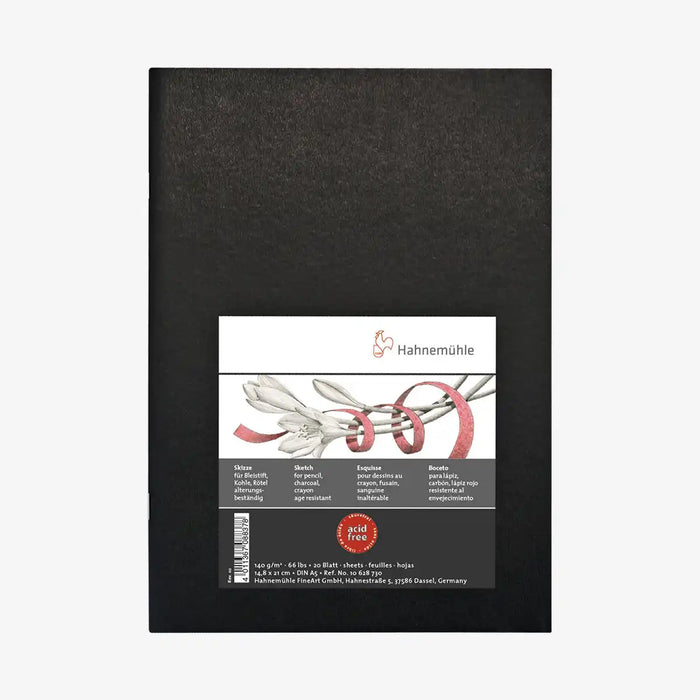 Skizzenbuch-Hahnemuehle-Sketch-Booklet-Black-A5-leere-40Seiten-140grm-Coveransicht-vorn