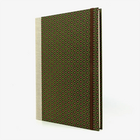 Skizzenbuch-leer-17x24cm-192seiten-cover-mit-Chiyogami-Papier-Motiv-Ashanoamuster-grtuen-braun-seitlich-von-vorn