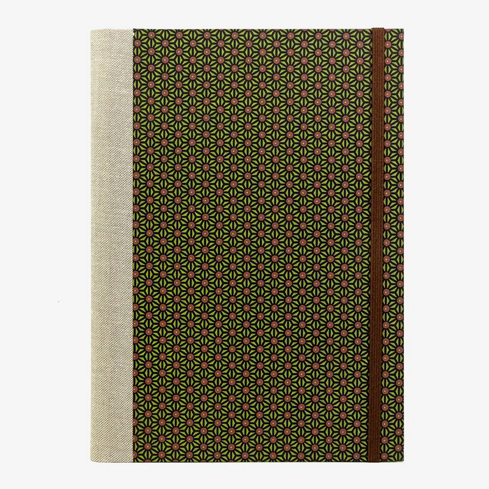 Skizzenbuch-leer-17x24cm-192seiten-cover-mit-Chiyogami-Papier-Motiv-Ashanoamuster-gruen-braun
