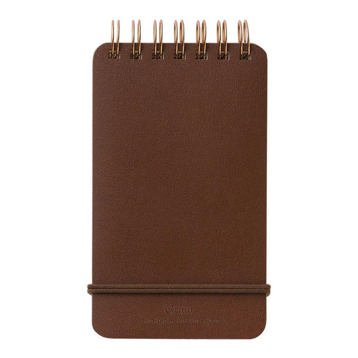 Midori | MD Notizbuch | Reporterblock | WM Grain 7 | A6 | Dark Brown