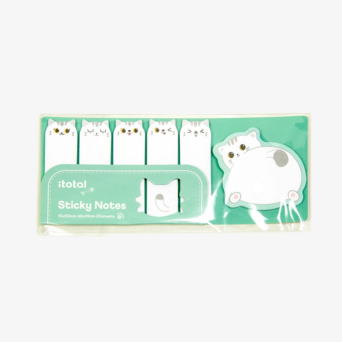 Sticky-Notes-Katze-weiss-6-Bloecke-jeweils-20-Blatt-Produktansicht-in-verpackung