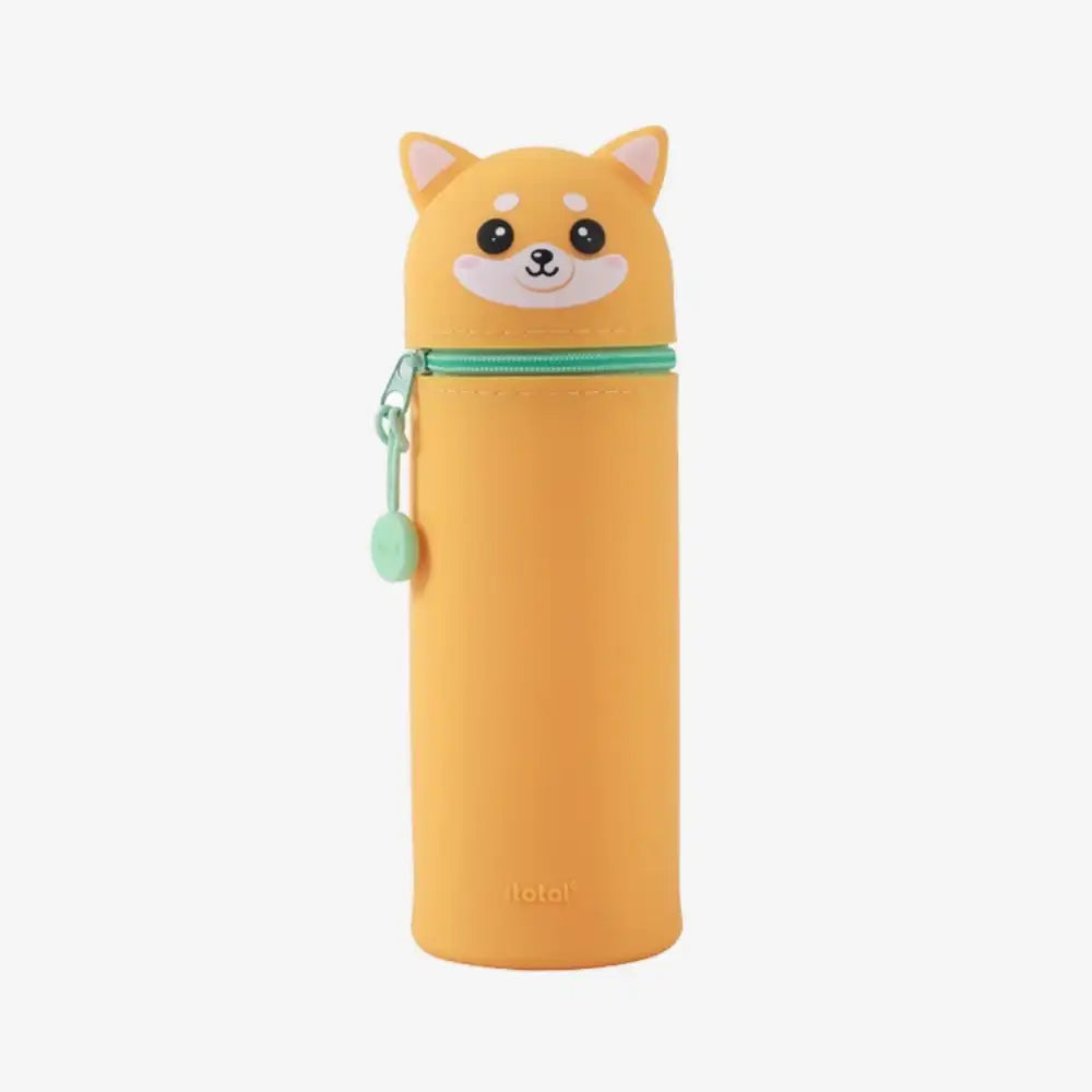 Stifte-Etui-Silikon-Shiba-Gelb-Stiftetasche-6x6x21_5cm-Produktansicht-1