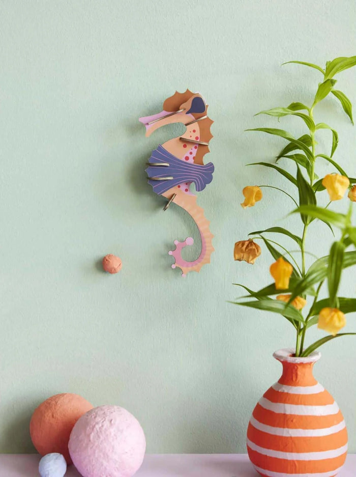 Pink Seahorse / 3D Objekt / Wanddekoration
