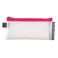 Polybeutel / transparent mit Mesh / verschiedene Farben / 8 x 18 cm