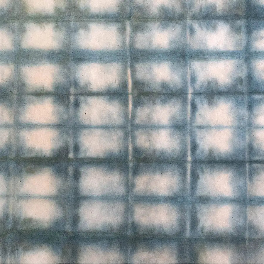 Tudi-Billo-Lokta-Papier-Bogen-gefaltete-Linien-42mittelblau-Quadratische-Ansicht