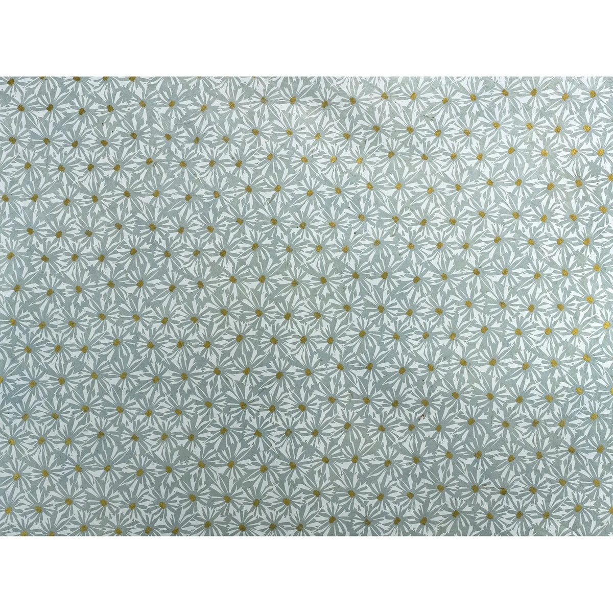 Tudibillo-Lokta-Papier-Bogen-Gaensebluemchen-mildes-blau-weiss-gold-Produktansicht-ganzer-Bogen