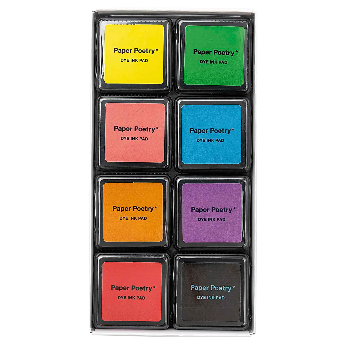 Paper Poetry | Tusche-Stempelkissen | Set 8 Farben | Essentials Mix