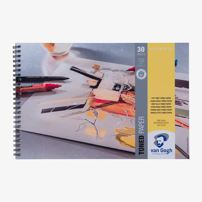 Van-Gogh-Toned-grau-drawing-120grm-30-Blatt-FSC-MIX_Block-Spiralgebunden-cover-Front