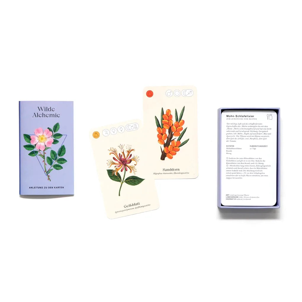 Wilde-Alchemie-KArtenspiel-Laurence-King-verlag-Produktansicht-Box-cover-offen-+inhalt+Anleitung3