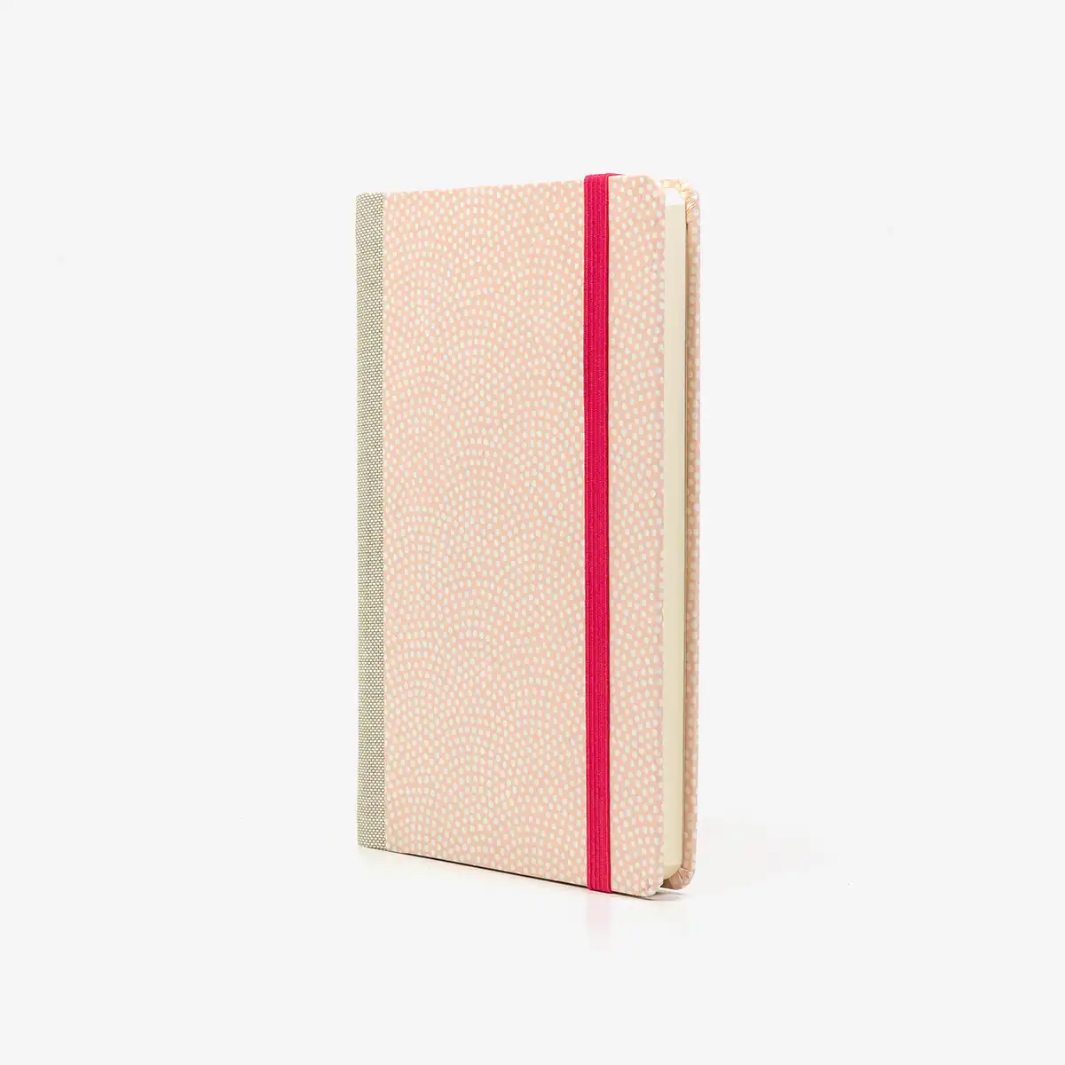 Wochenplaner-A6-design-Chiyogami-Papier-Same-Komon-helles-Pink-seitlich-von-vorn