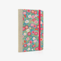 Wochenplaner-A6-design-Chiyogami-Papier-blumen-auf-hellblau-seitlich-von-hinten