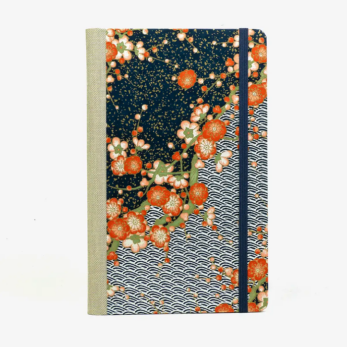 Wochenplaner-Format-A5small-cover-Chiyogami-papier-Motiv-Bogen-1090C-blau-cover-von-vorn