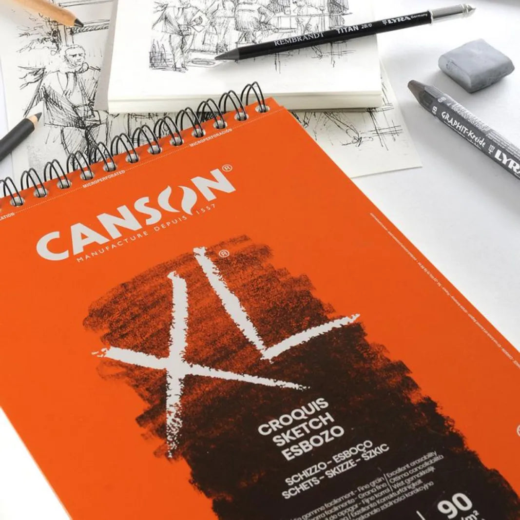 Canson | XL Skizzen Block | A5 | 60 Blatt | leicht gekörnt | 90g/m2 | creme