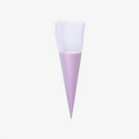 Zuckertuete-Rohling-mit-Tuellverschluss-und-Glitter-35cm-Glitter-Violett-Produktansicht-1