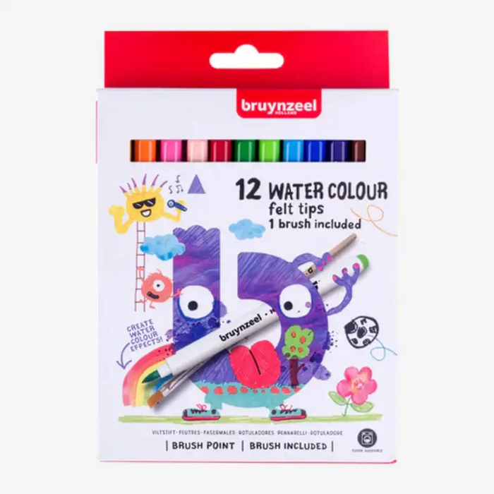 bruynzeel-fasermaler-brush-set-12-stueck-wasserfarben-Verpackung-vorn
