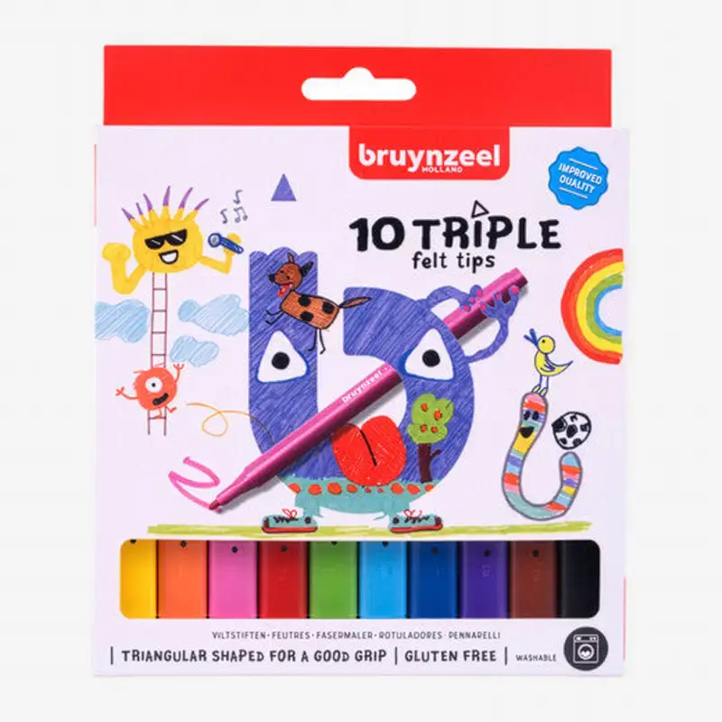 bruynzeel-fasermaler-triplet-set-10-stueck-fasermaler-fuer-kinder-Verpackung
