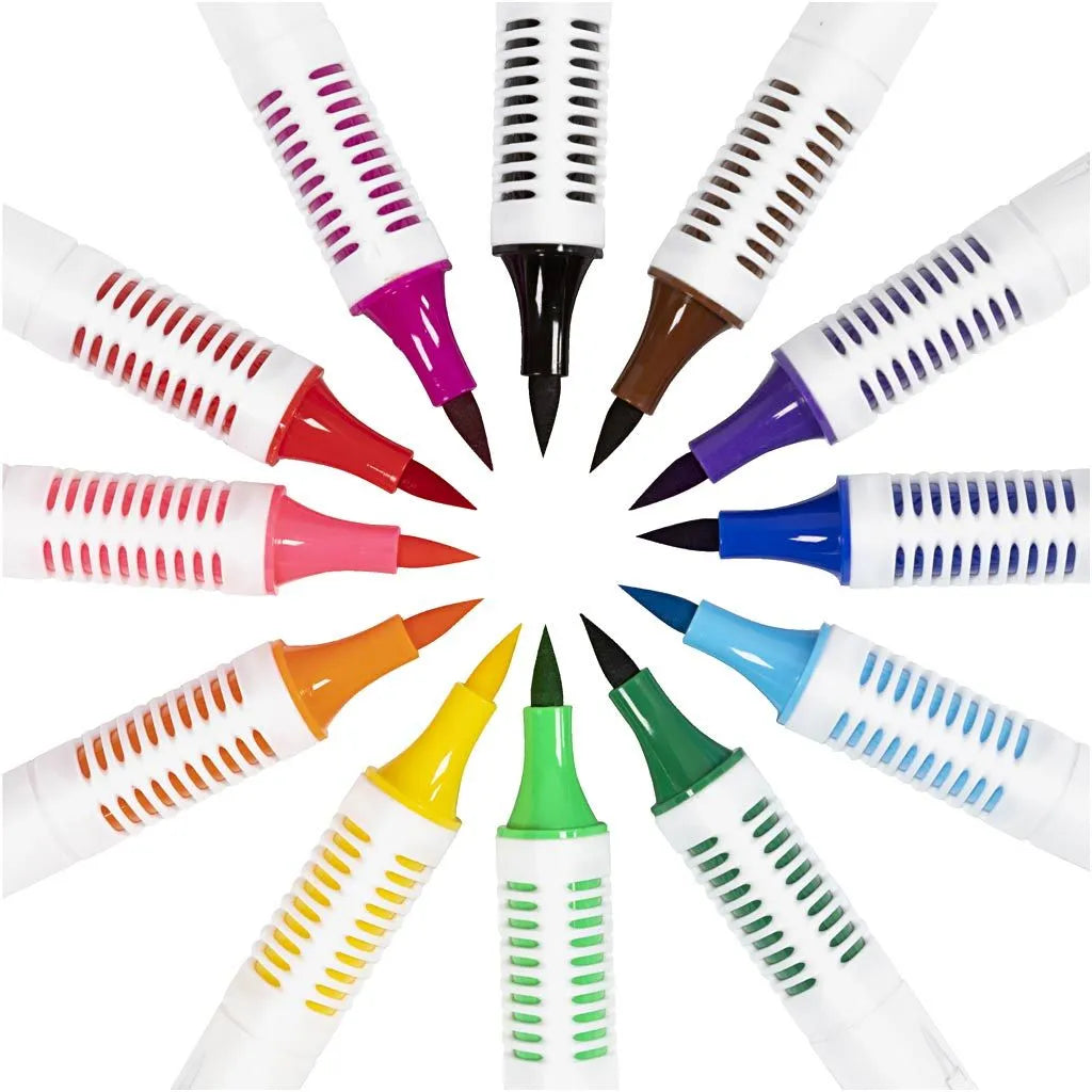 creativ-Company-Sketch-Marker-12Stueck-2Spitzen-Standartfarben-1mm-und-2-5mm-Pinselspitzen