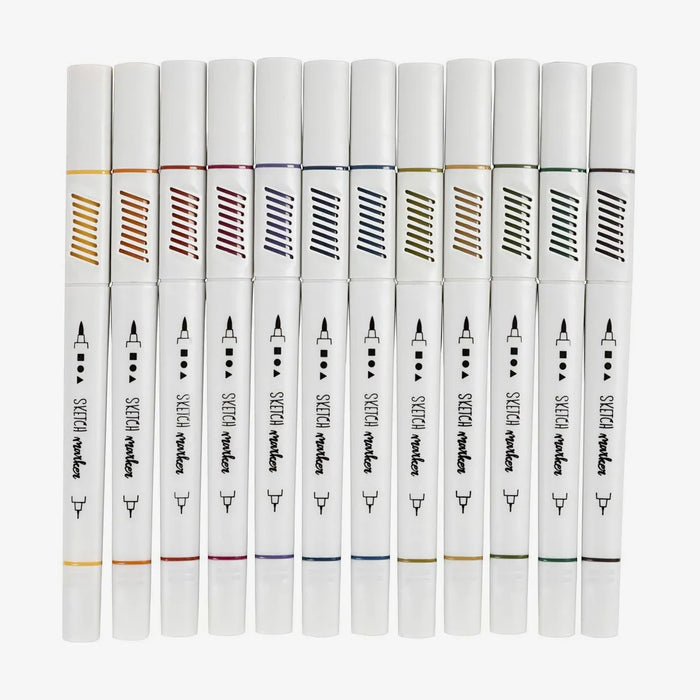 creativ-Company-Sketch-Marker-12Stueck-2Spitzen-dezenteFArben-1mm-und-2-5mm-Produktansicht-Stifte
