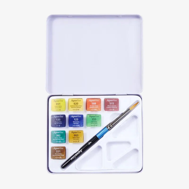 daler-rowney-aquafine-aquarell-set-10-halb-naepfchen-reise-set-Offenvon-oben