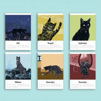 jahreskalender-wandkalender-katja-rub-2027-format-a5-motiv-katzen-Coverblatt-Juli-Dezember