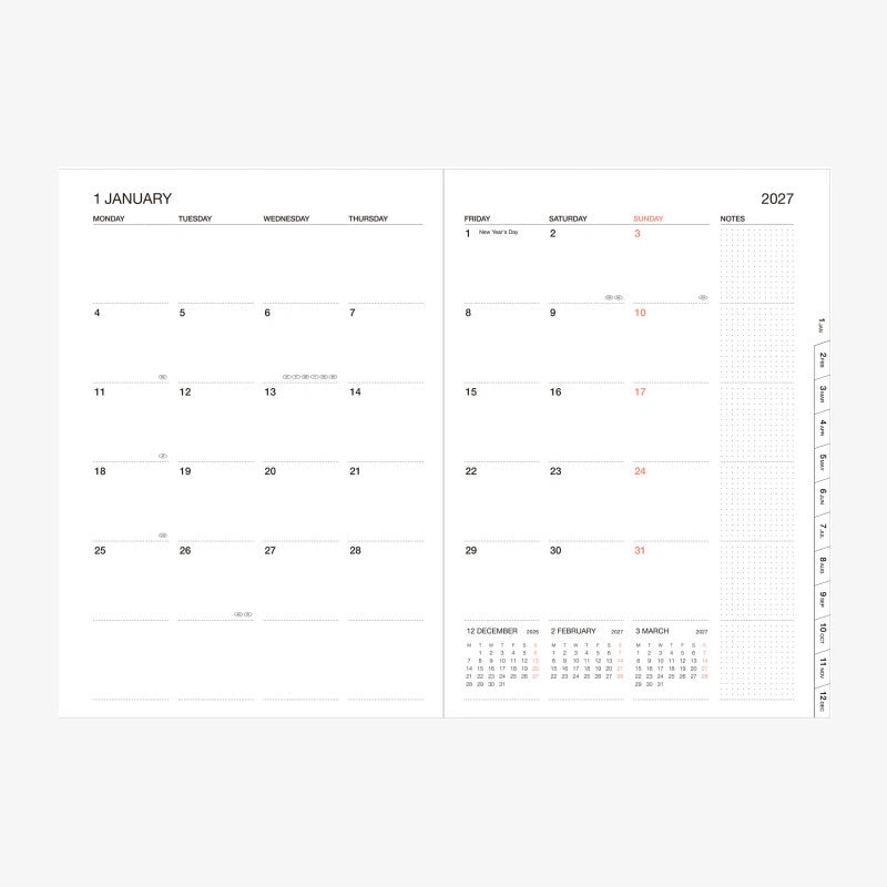 marks-wochenplaner-wochenkalender-2027-a5-Monatsansicht