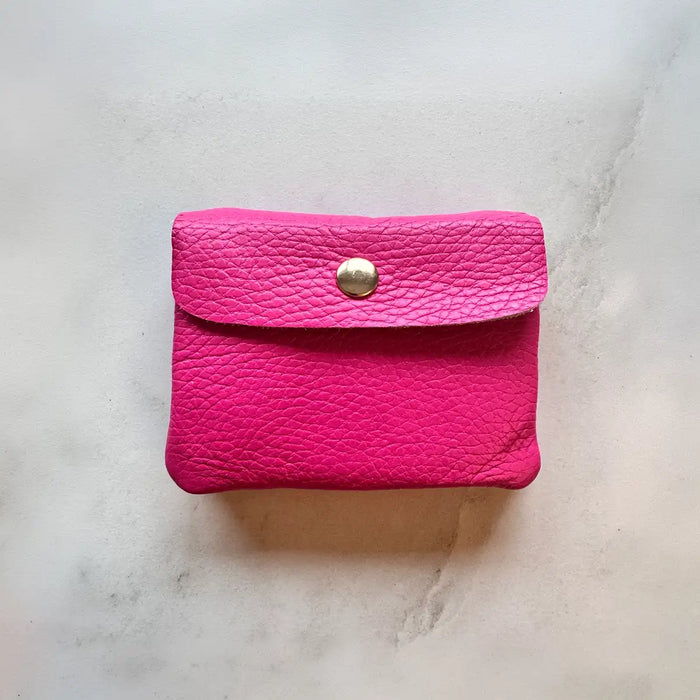 Portemonnaie | Leder | Electro Rainbow | Münz- Kartenetui | 11 x 8 x 2 cm | Rosa