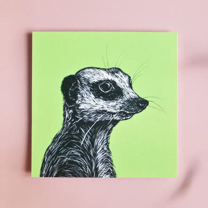 Postkarte | Katja Rub | Format: Quadratisch | Motiv: Erdmännchen