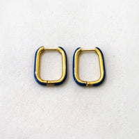 Ohrringe | Rechteckig | Edelstahl | 14k vergoldet | emailliert | wasserdicht | 22mm x 17mm
