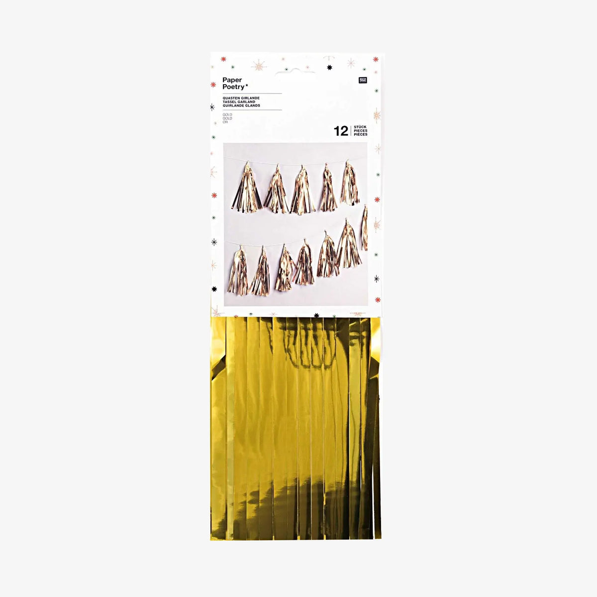 Rico-design-Girlande-2m-Quasten-Girlande-2_8m-12goldene-Quasten-Verpackung-vorn