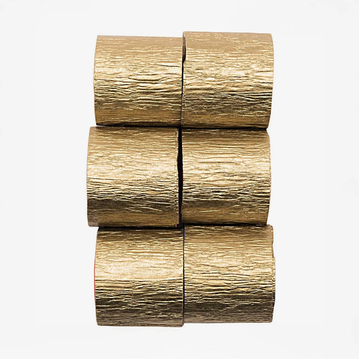 Kreppbänder / Gold  / 3,5cm x 10m_lang /  6 Stück