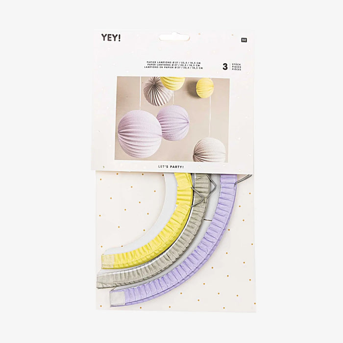 Rico Design / YEY! Let's Party / Lampions / Pastell / 3 Stück