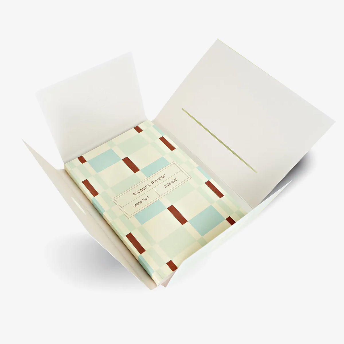 the-completist-akademischer-wochenplaner-celine-2026-2027-academic-weekly-planner-a5-softcover-vorn-in-der-Verpackung