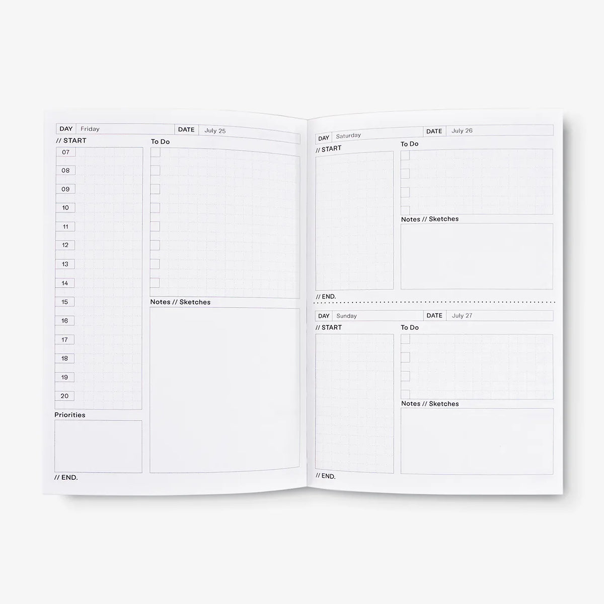 the-completist-tagesplaner-daily-planner-undatiert-a5-softcover-Tagesansicht-Wochenende