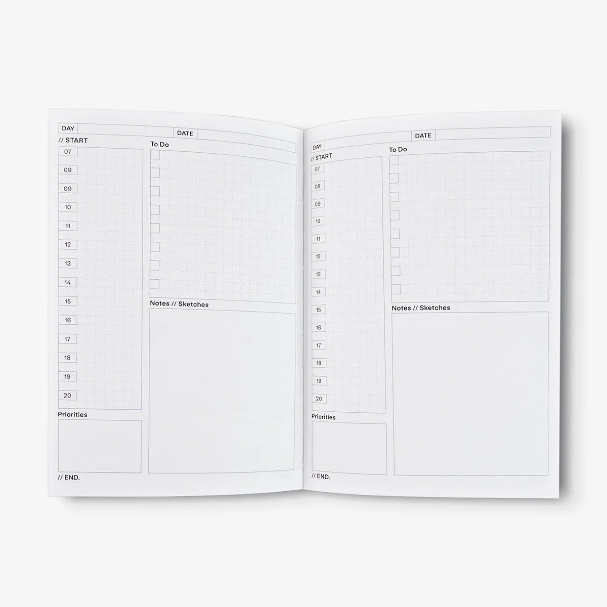 the-completist-tagesplaner-daily-planner-undatiert-a5-softcover-Tagesansicht