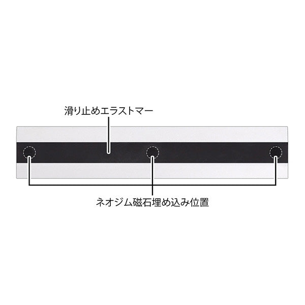 Midori / Aluminiumlineal / 15cm / non slip / Aluminium farbend / magnetisch