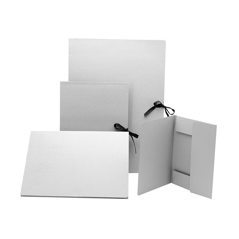 Ami-Zeichenmappe-verschiedene-Grössen-graukarton-mit-Band-oder-ohne-Band-Beispielfoto-aller-Mappen