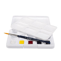 Van -Gogh- Aquarellfarbkasten- Primärfarben-Mischset-5 -Halbschalen + 7- Leerräume-aufgeklappt