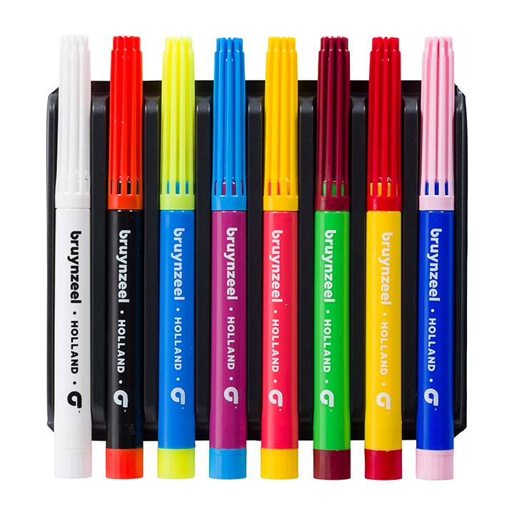 Bruynzeel, Set mit 8 Magic-Fasermalern für Kinder, geöffnet