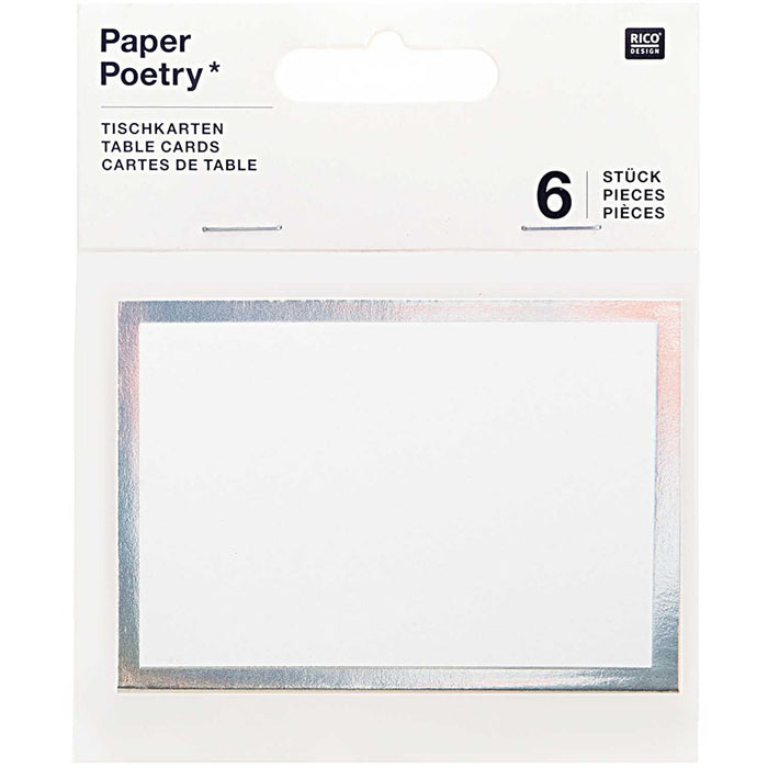 Paper Poetry / Tischkarten mit Hot Foil / 9x12,7cm / 6 Stück irisierend