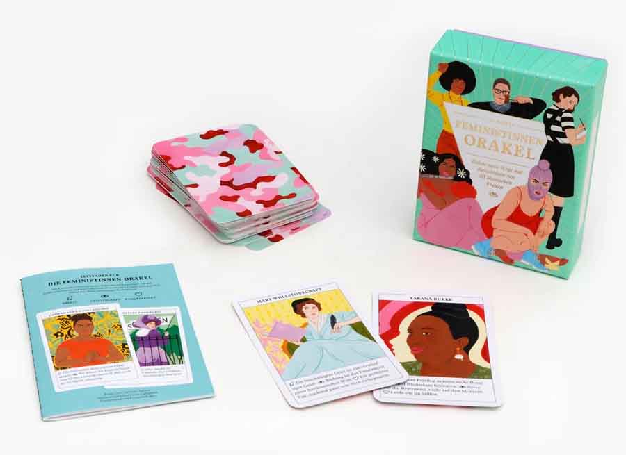 LAurence-King-Verlag-Feministinnen-Orakel-box-verpackung-seitlich-vorn-mit-spielkarten