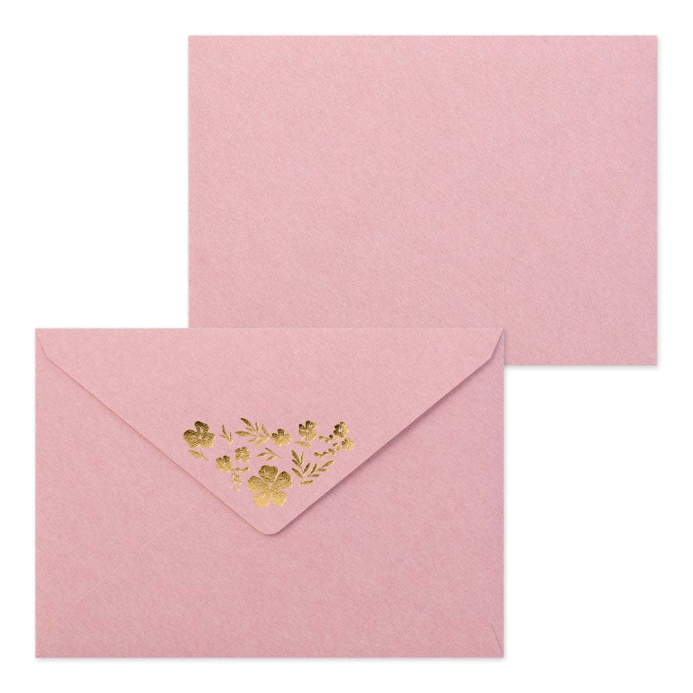 Briefset / Midori/ Letterpress / Letter Set Foil-Stamped Envelopes / Flowers