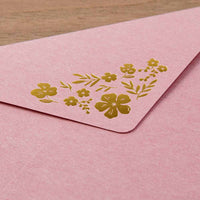 Briefset / Midori/ Letterpress / Letter Set Foil-Stamped Envelopes / Flowers