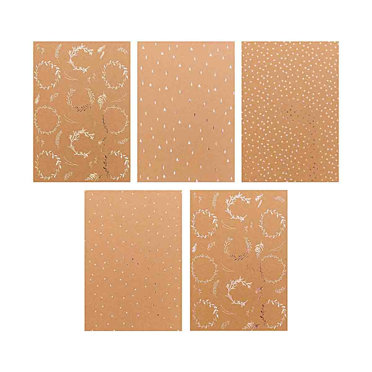 Paper-Poetry-Kraftpapier-Block-X-Mas-270gm_-20-Blatt-Hot-Foil_Block_Muster_4