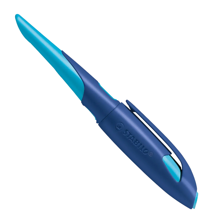 Schulfüller / EASYbirdy für Linkshänderinnen /  mitternachtsblau/azur / Anfängerfeder (A)