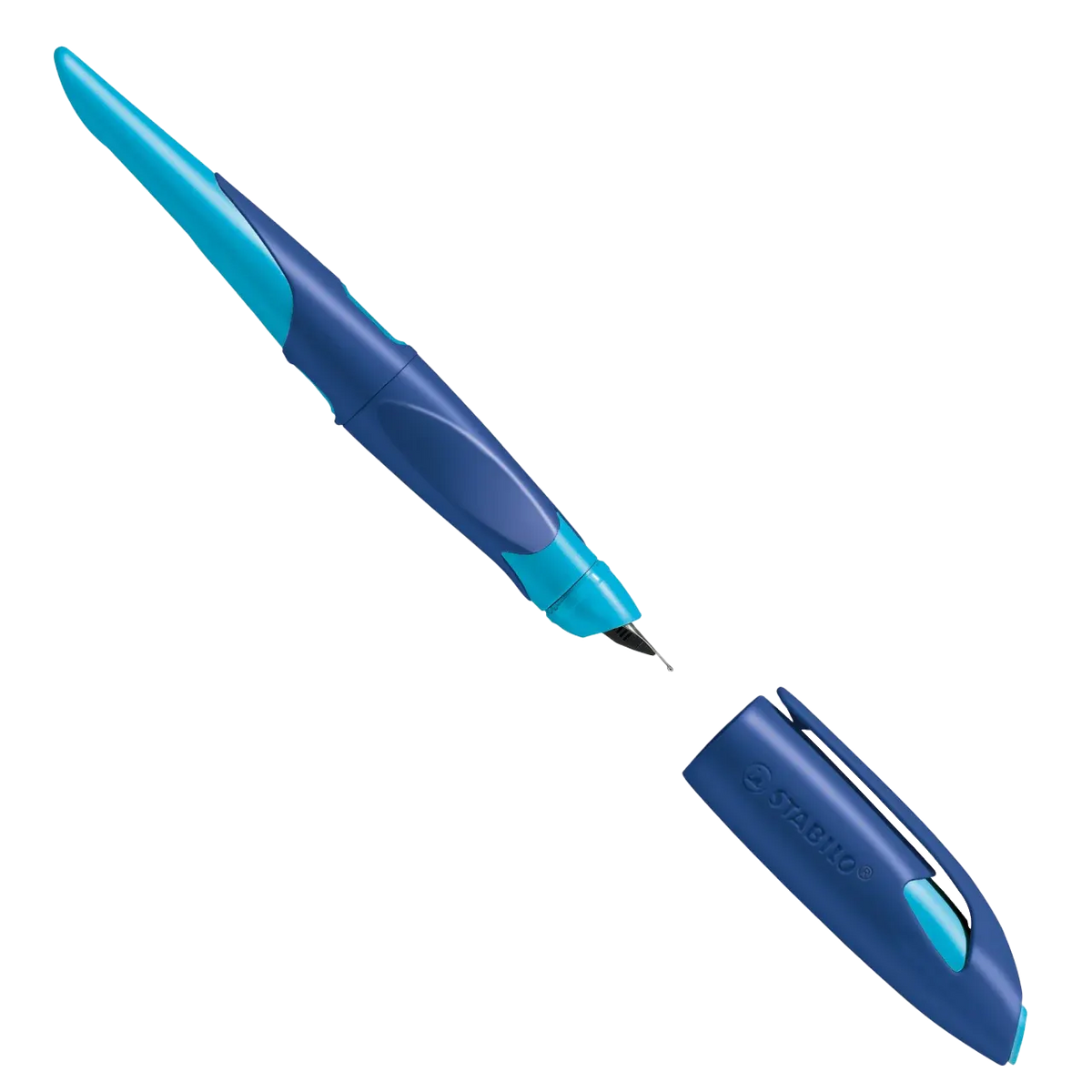 Schulfüller / EASYbirdy für Linkshänderinnen /  mitternachtsblau/azur / Anfängerfeder (A)