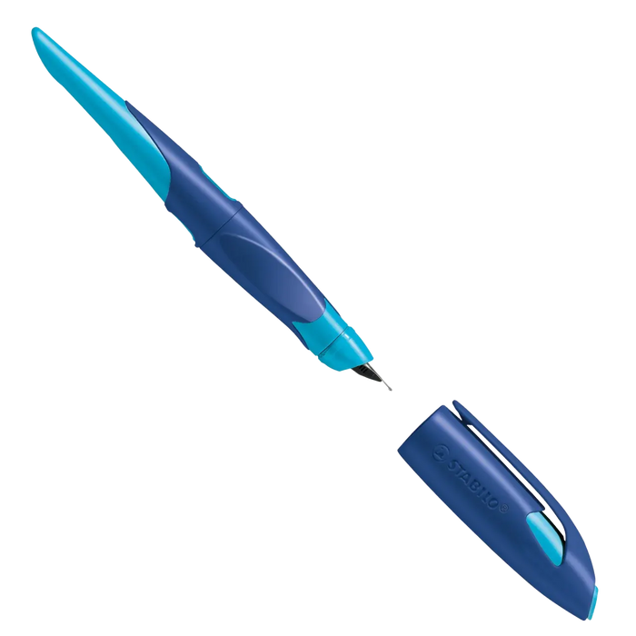Schulfüller / EASYbirdy für Linkshänderinnen /  mitternachtsblau/azur / Anfängerfeder (A)