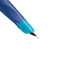 Schulfüller / EASYbirdy für Linkshänderinnen /  mitternachtsblau/azur / Anfängerfeder (A)