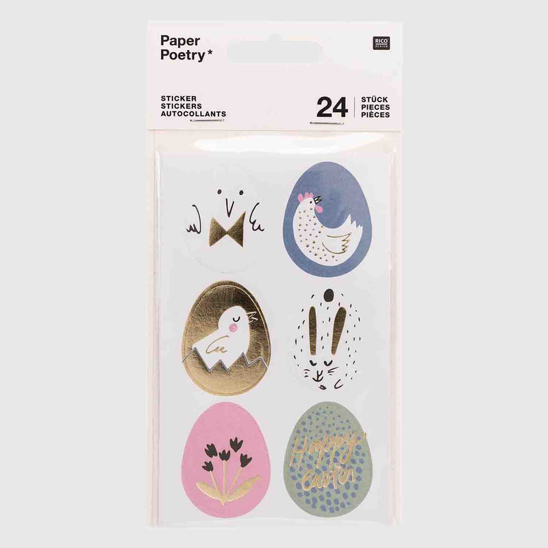 Paper Poetry / Sticker Bunny Hop / Ostereier / 24 Stueck