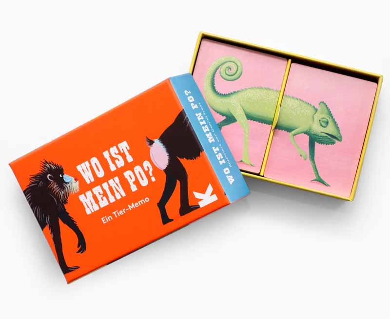 Laurence-King-Verlag-Wo-ist-mein-Po-Memoryspiel-verpackung-Box-geöfnet+memokarten